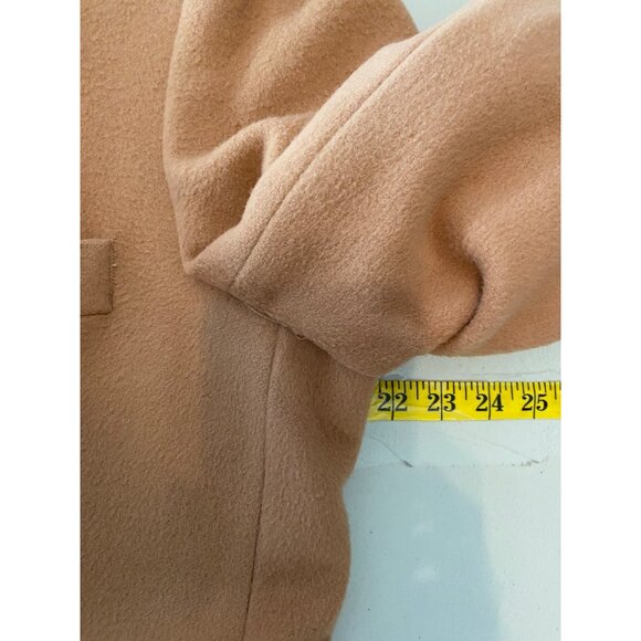 Egon Von Furstenberg Double-Breasted Overcoat Tan Wool Cashmere Size 42 R - Picture 11 of 15